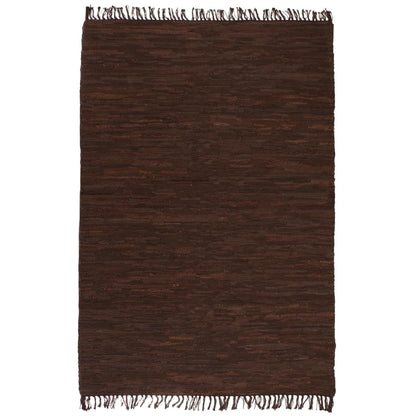 Vloerkleed Chindi handgeweven 120x170 cm leer bruin