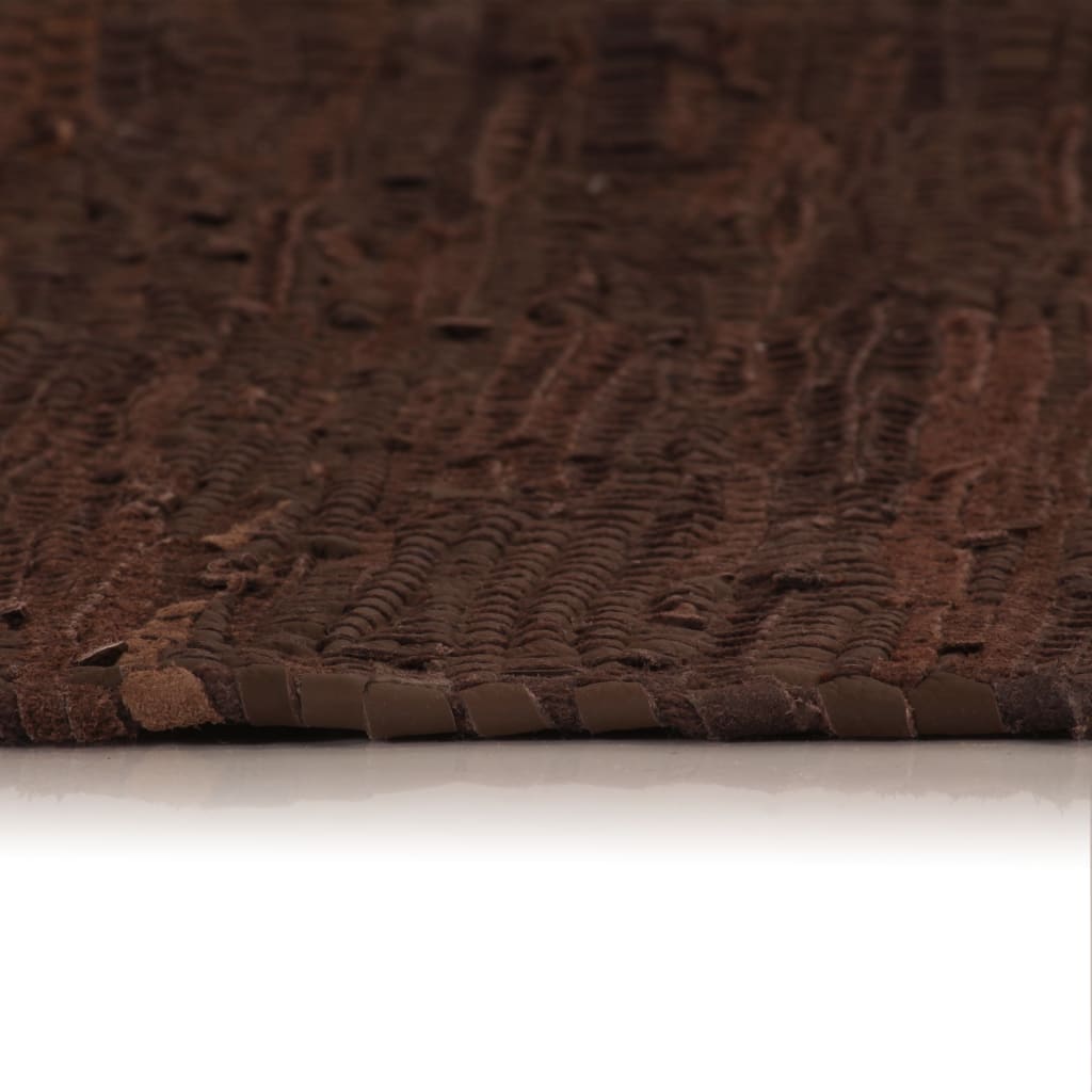 Vloerkleed Chindi handgeweven 120x170 cm leer bruin