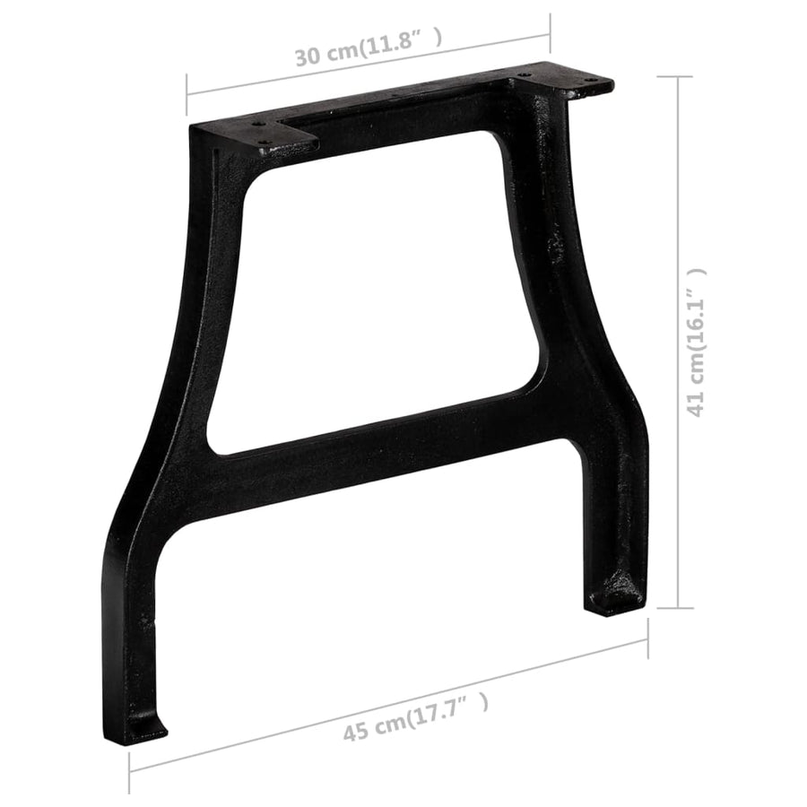 Salontafelpoten 2 st A-frame gietijzer
