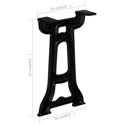 Bankpoten 2 st Y-frame gietijzer