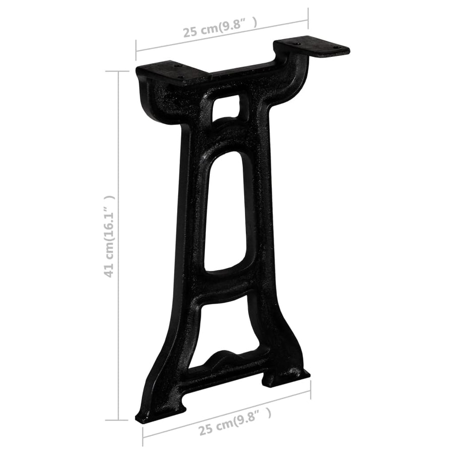 Bankpoten 2 st Y-frame gietijzer