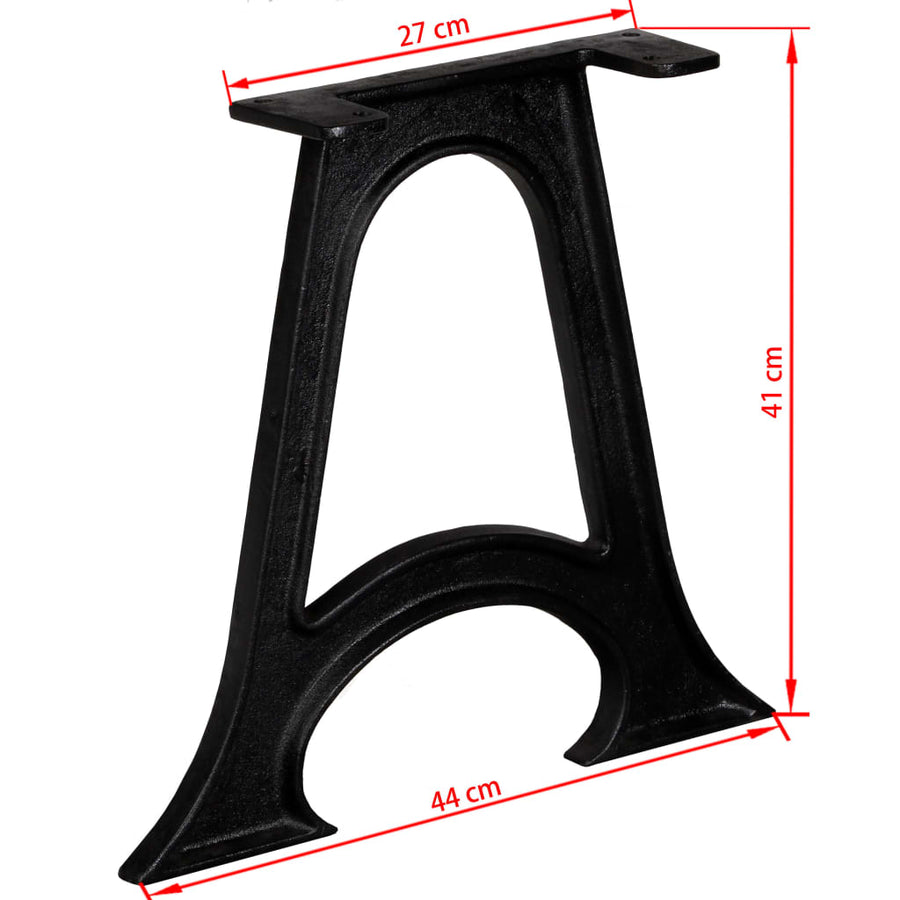 Poten Met Gewelfde Onderkant A-Frame Gietijzer Salontafel A-frame gebogen onderkant