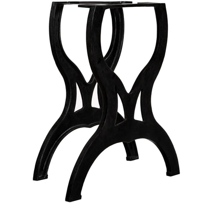 Eettafelpoten 2 st X-frame gietijzer