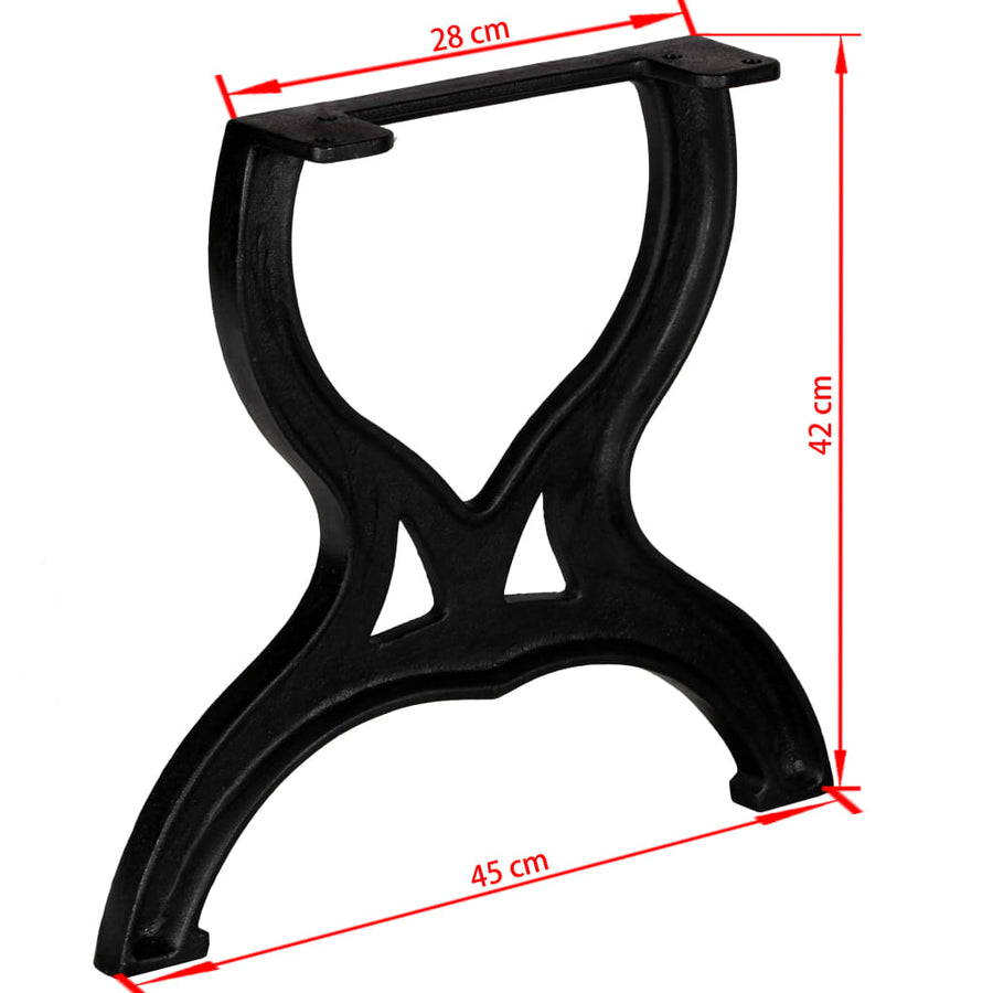 Salontafelpoten 2 st X-frame gietijzer