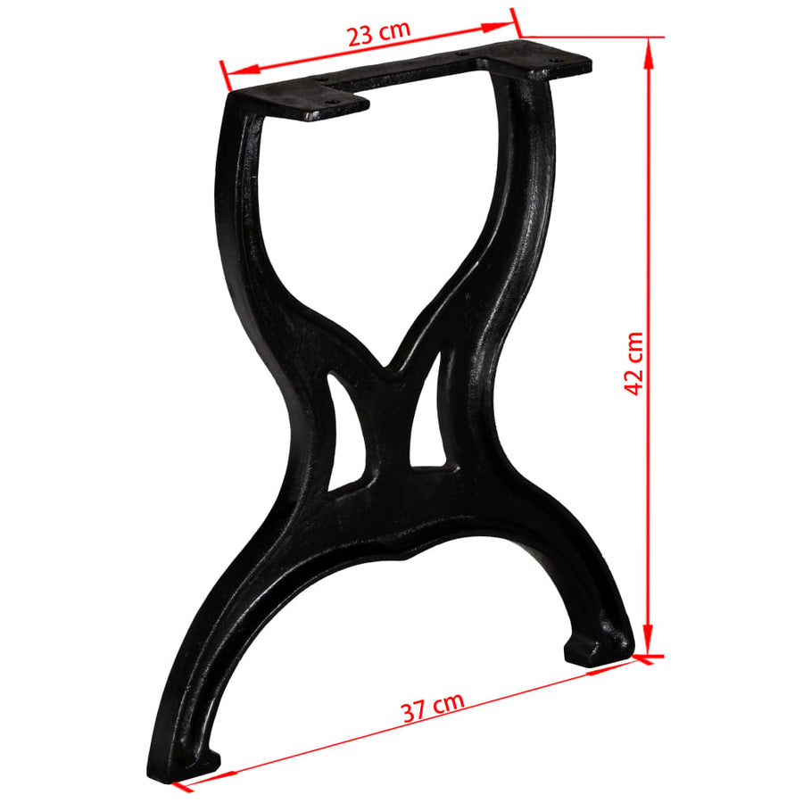 Bankpoten 2 st X-frame gietijzer
