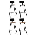 Barkrukken 4 st massief gerecycled hout 74 cm
