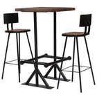 3-piece bar set solid reclaimed wood