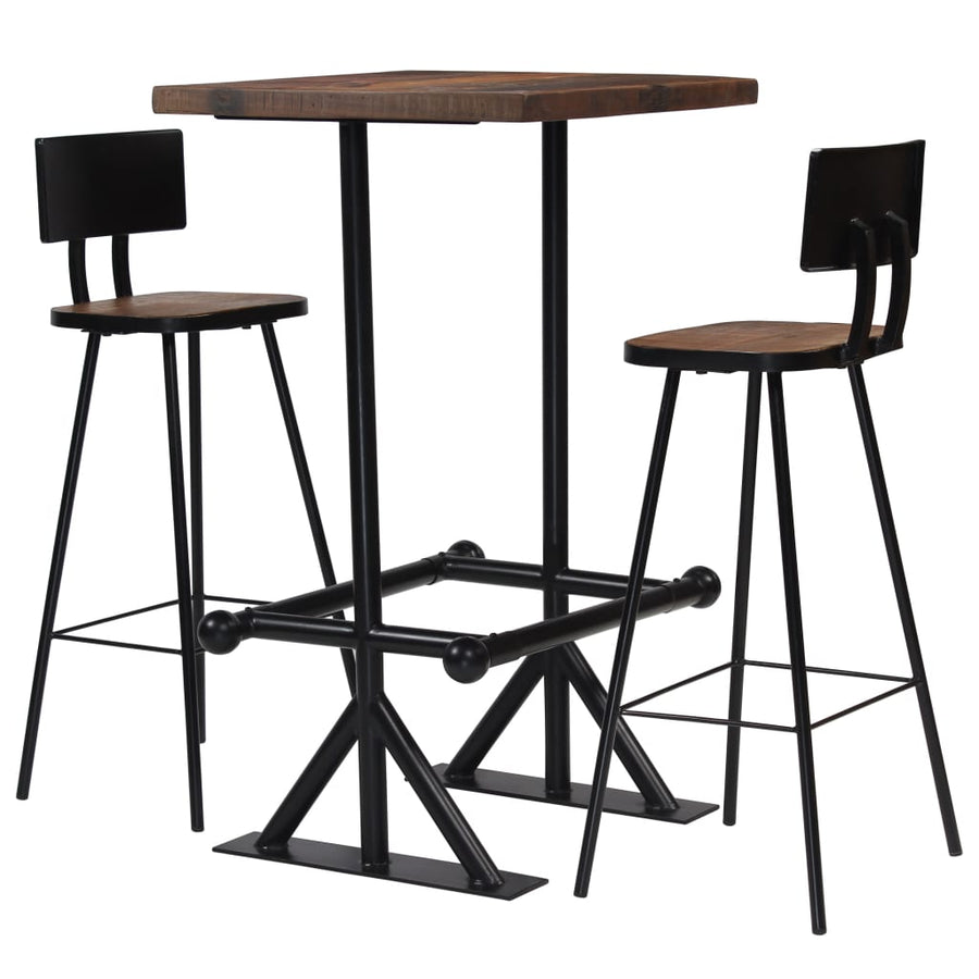 -Delige Barset Massief Gerecycled Hout 3