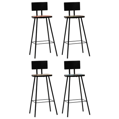 -Delige Barset Massief Gerecycled Hout Meerkleurig 5