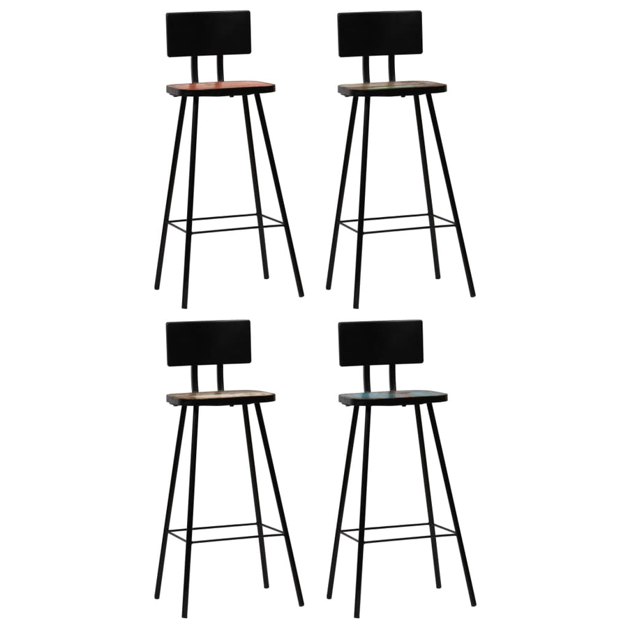 -Delige Barset Massief Gerecycled Hout Meerkleurig 5