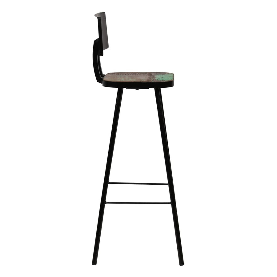 -Delige Barset Massief Gerecycled Hout Meerkleurig 5