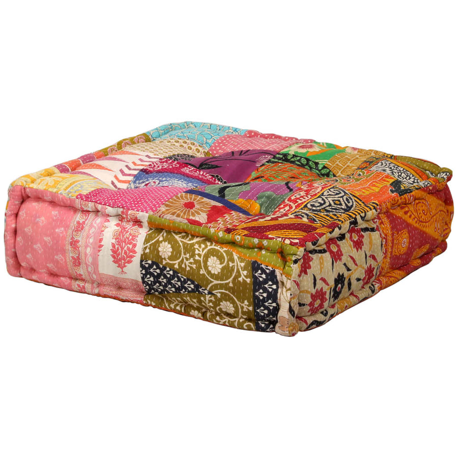 Poef Tweezits Modulair Stof Patchwork 1 Tweezitsbank