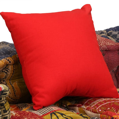 Poef Tweezits Modulair Stof Patchwork Lage tweezitsbank met rugleuning en armleuning