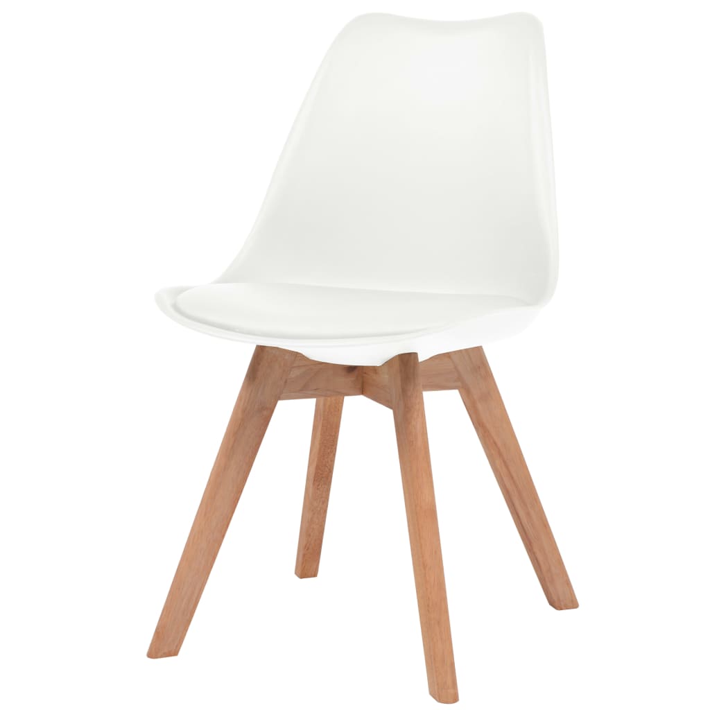 Eetkamerstoelen 6 st kunststof wit