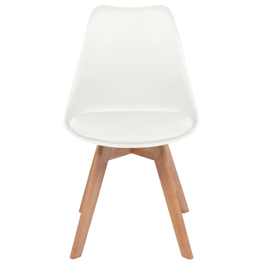 Eetkamerstoelen 6 st kunststof wit