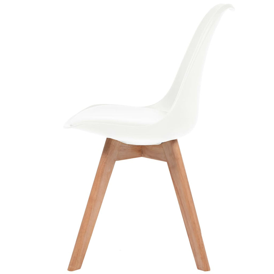 Eetkamerstoelen 6 st kunststof wit