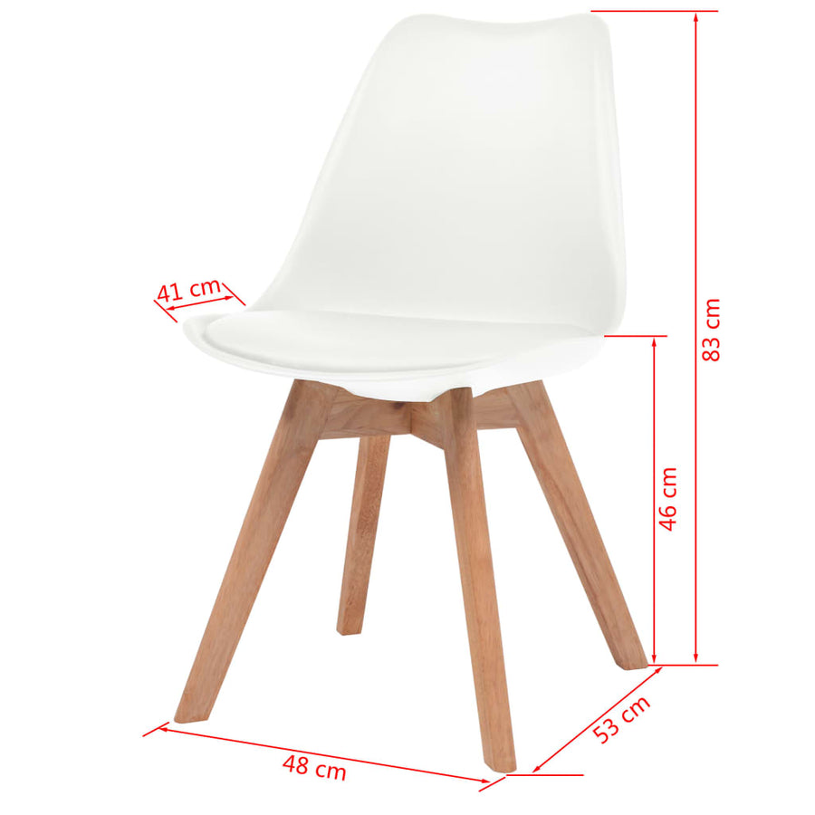 Eetkamerstoelen 6 st kunststof wit