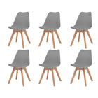 Dining chairs 6 pcs plastic grey