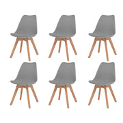 Eetkamerstoelen 6 st kunststof grijs 48x53x83 cm