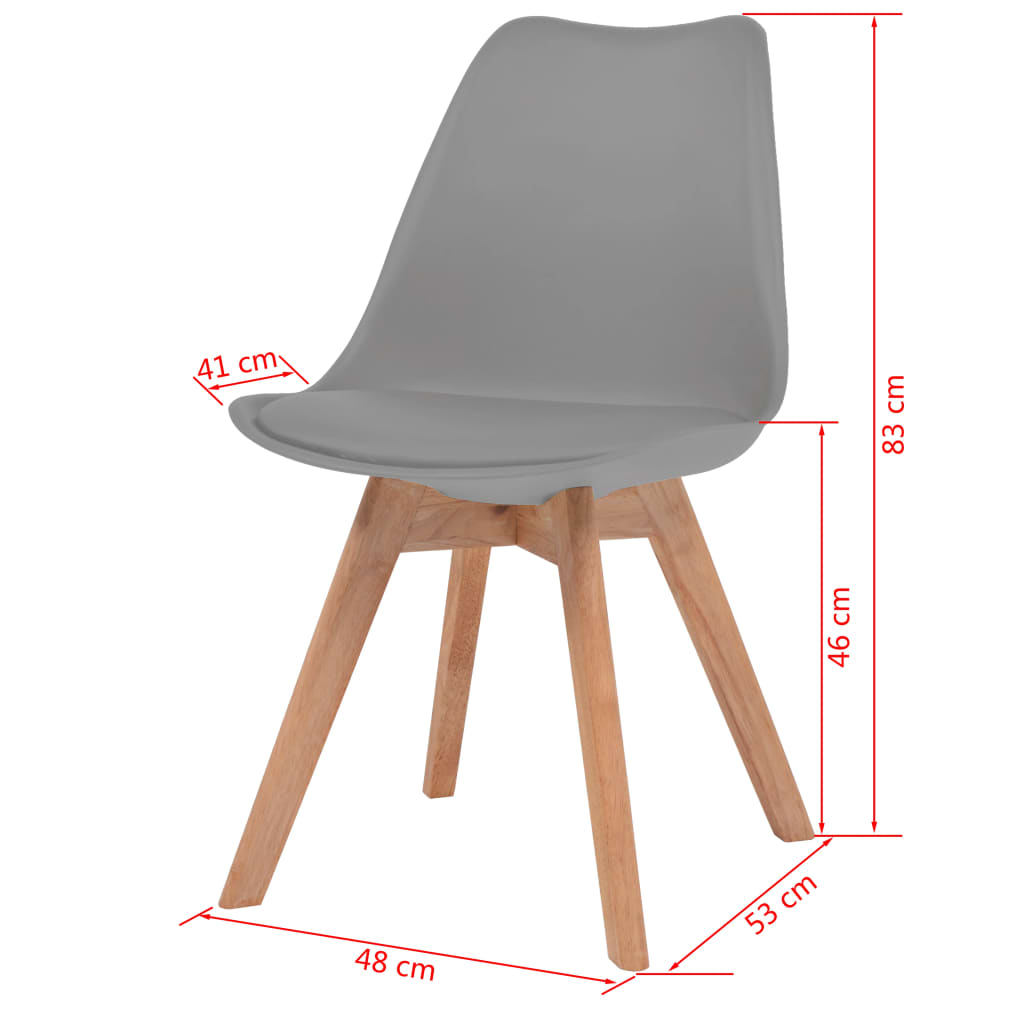 Eetkamerstoelen 6 St Kunststof Grijs