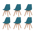 Dining chairs 6 pcs plastic turquoise