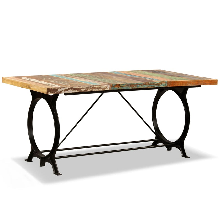 Eettafel 80 Cm Massief Gerecycled Hout Multikleur