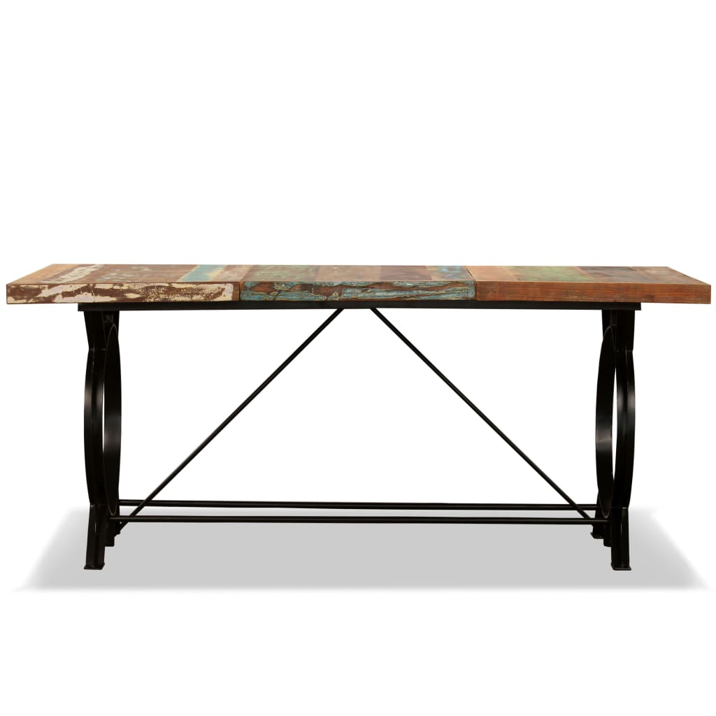 Eettafel 80 Cm Massief Gerecycled Hout Multikleur