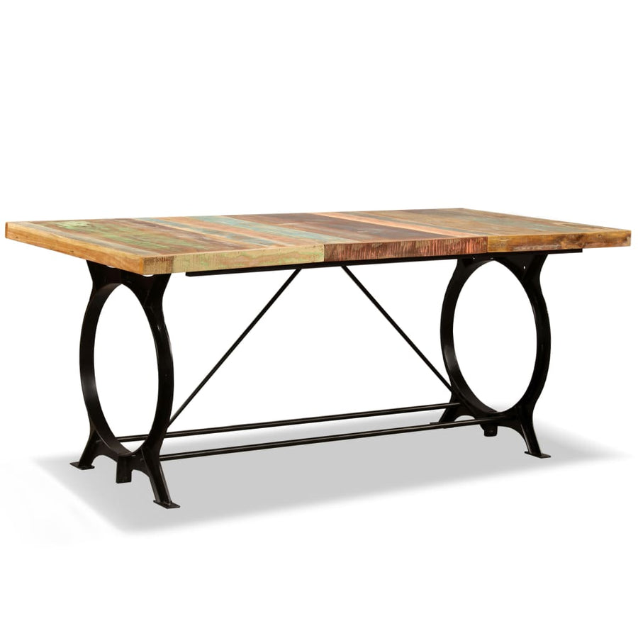 Eettafel 80 Cm Massief Gerecycled Hout Multikleur