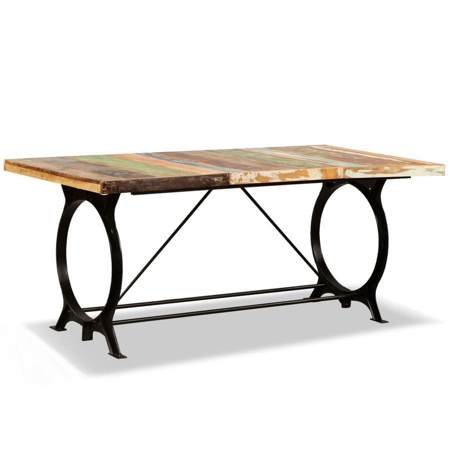 Eettafel 80 Cm Massief Gerecycled Hout Multikleur