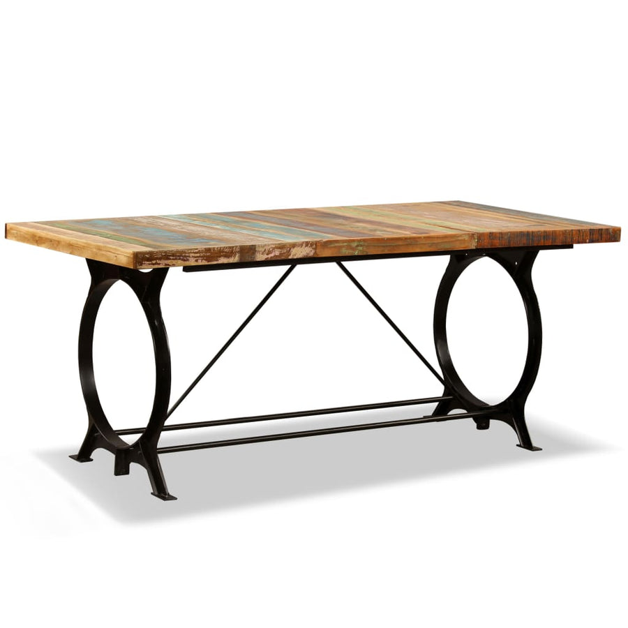 Eettafel 80 Cm Massief Gerecycled Hout Multikleur