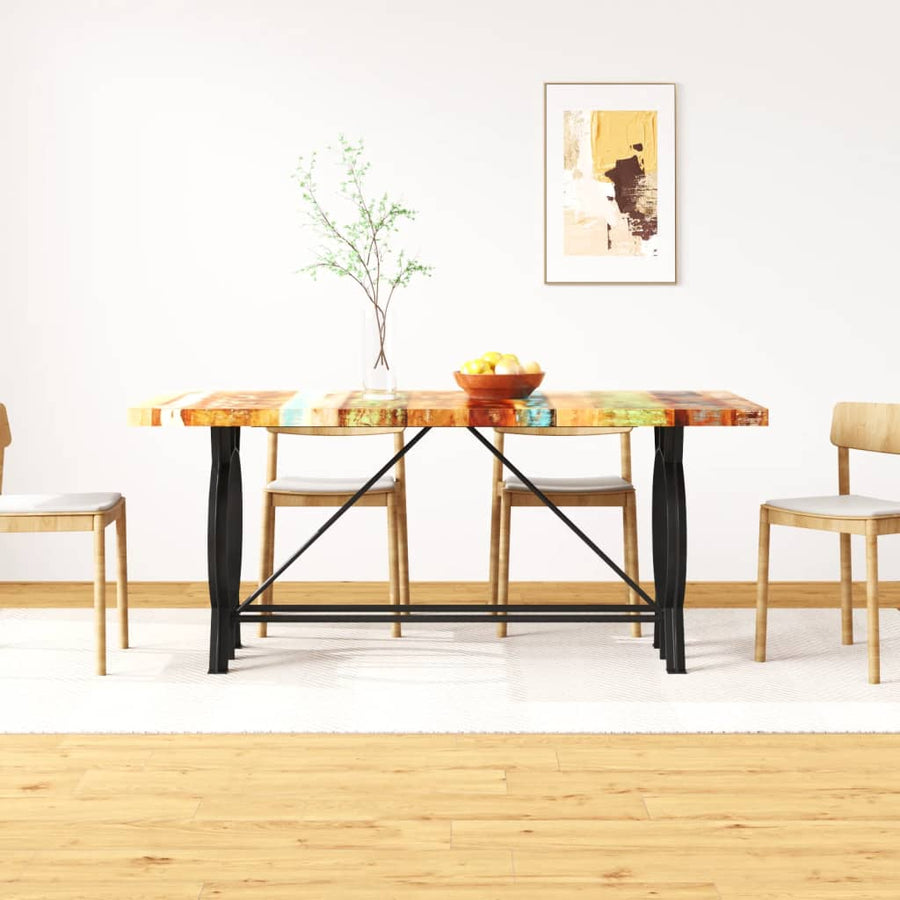 Eettafel 80 Cm Massief Gerecycled Hout Multikleur
