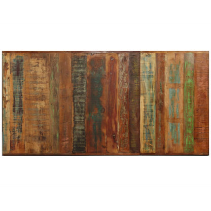 Eettafel 80 Cm Massief Gerecycled Hout En Stalen Kruis 180 x 90 x 76 cm Multikleur
