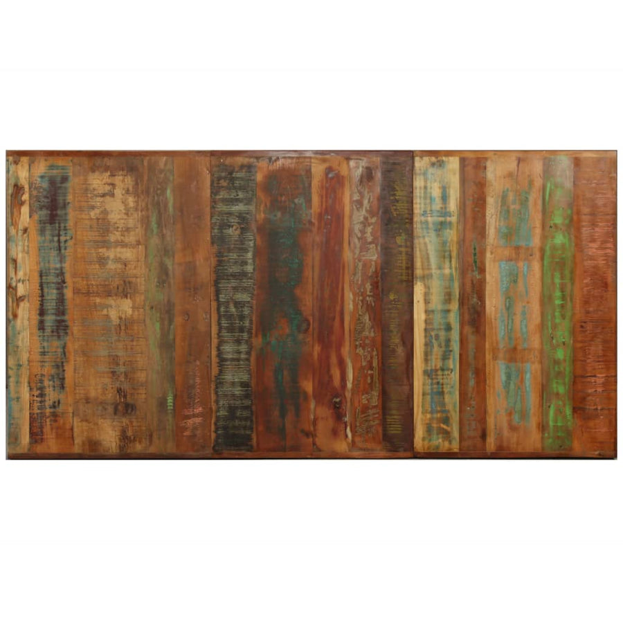 Eettafel 80 Cm Massief Gerecycled Hout En Stalen Kruis 180 x 90 x 76 cm Multikleur