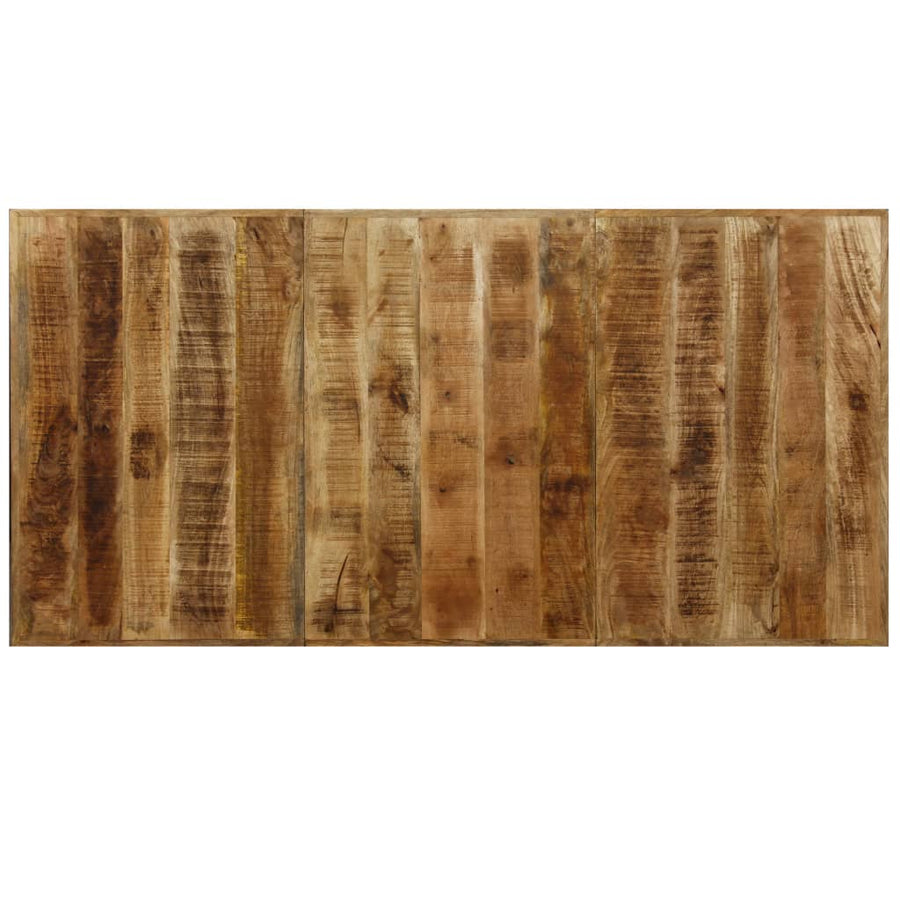 Eettafel 180 cm massief mangohout en stalen kruis 180 x 90 x 76 cm Lichtbruin