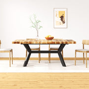 Dining table 180 cm solid mango wood and steel cross