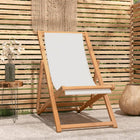 Ligstoel 56x105x96 cm teakhout crème