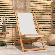 Ligstoel 56x105x96 cm teakhout crème