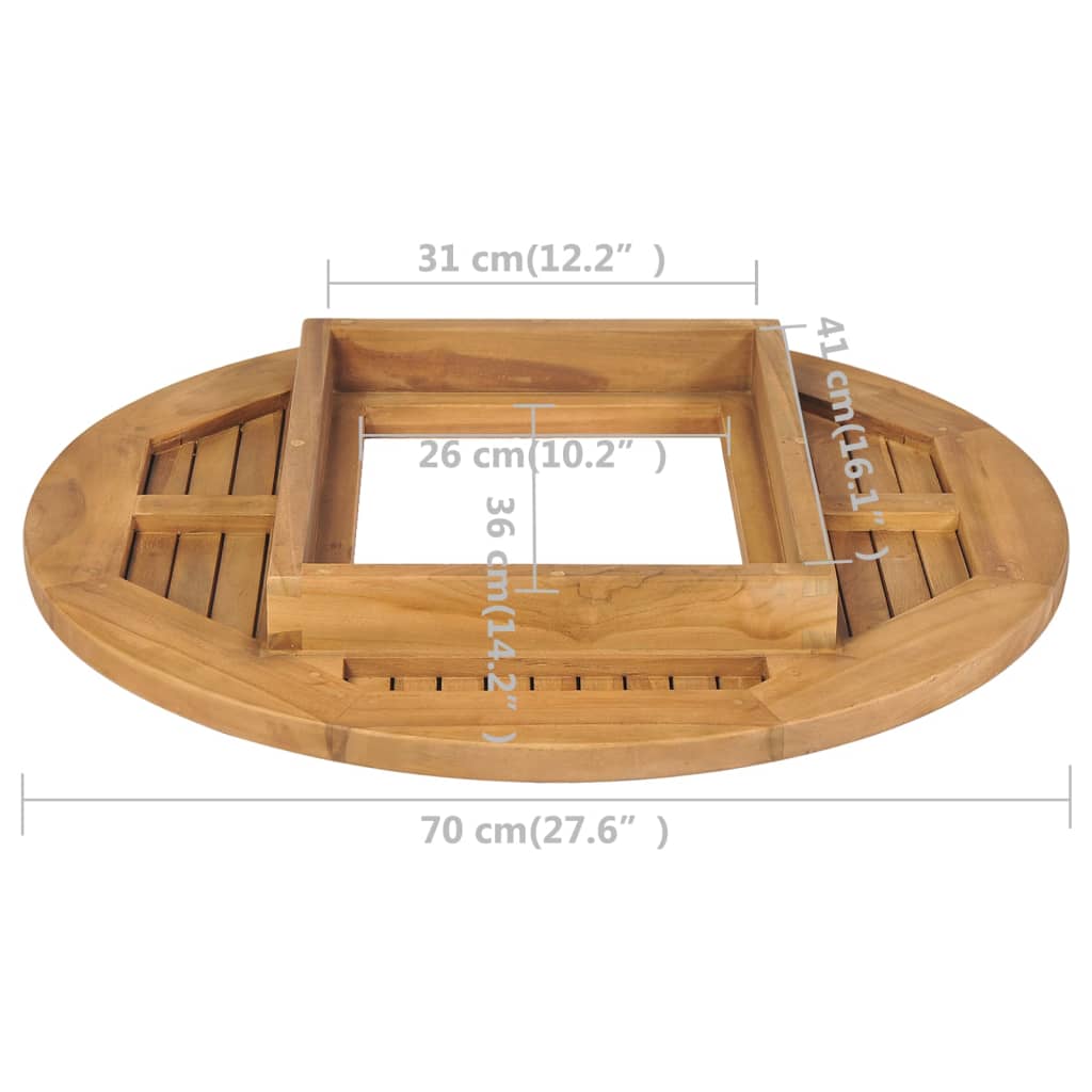 Tafelblad Voor Bierkrat 70 Cm Teakhout