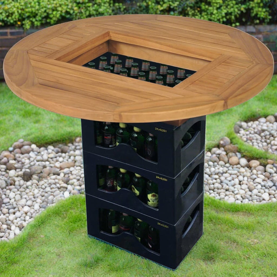 Tafelblad Voor Bierkrat 70 Cm Teakhout