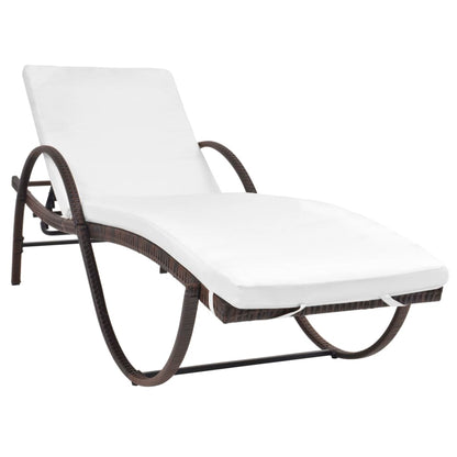 Ligbedden 2 St Met Tafel Poly Rattan Bruin