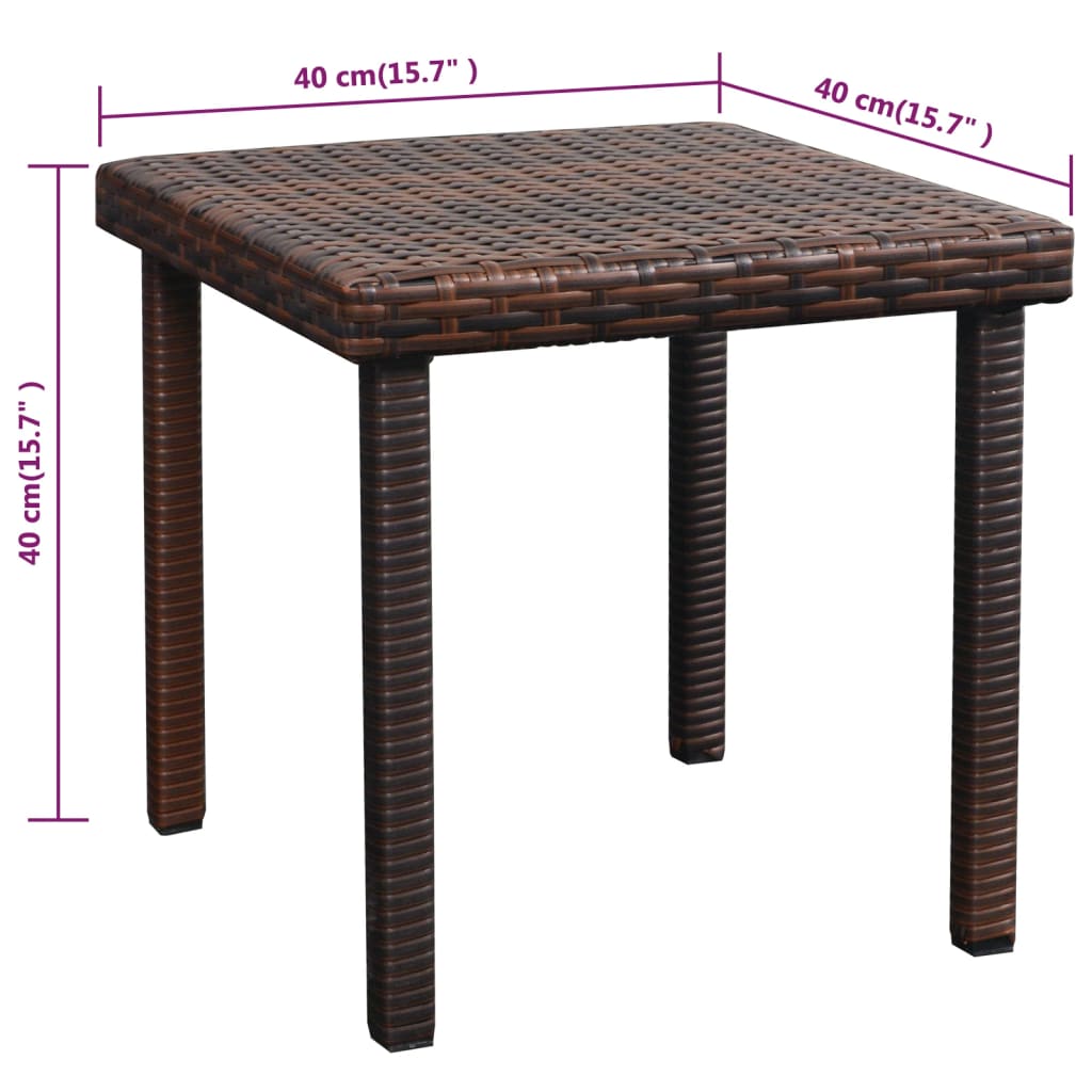 Ligbedden 2 St Met Tafel Poly Rattan Bruin
