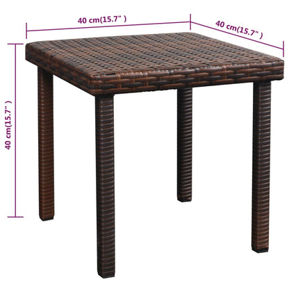 Ligbedden 2 St Met Tafel Poly Rattan Bruin