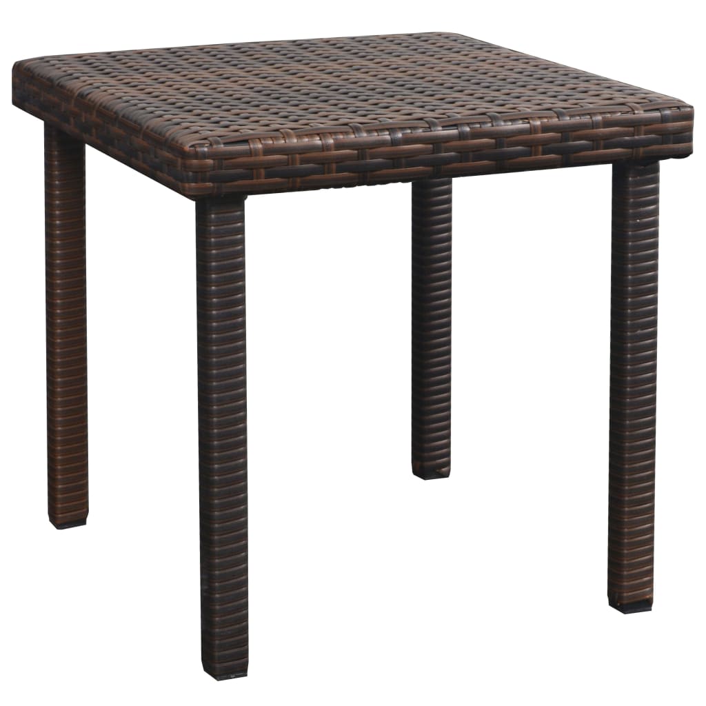 Ligbedden 2 St Met Tafel Poly Rattan Bruin