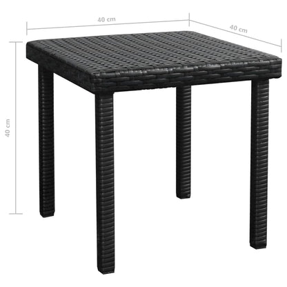 Ligbedden 2 St Met Tafel Poly Rattan Zwart