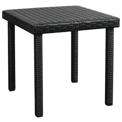 Ligbedden 2 St Met Tafel Poly Rattan Zwart