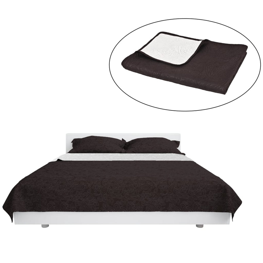 Bedsprei Dubbelzijdig Quilt 170 x 210 cm Crème en bruin