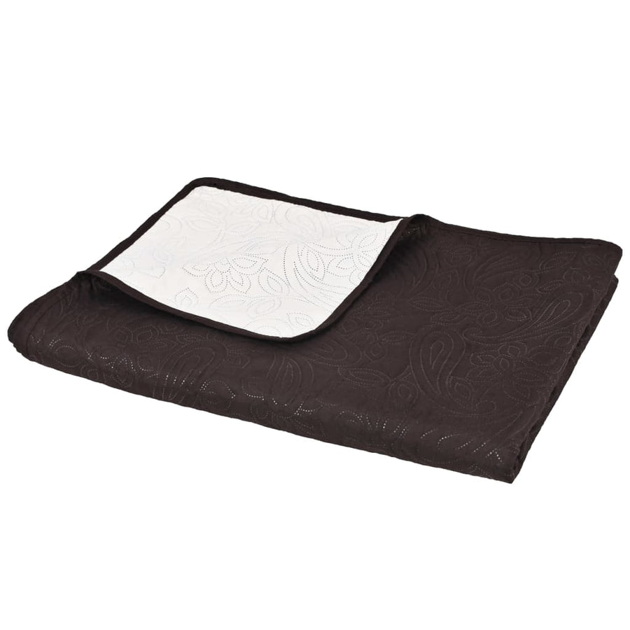 Bedsprei Dubbelzijdig Quilt 170 x 210 cm Crème en bruin