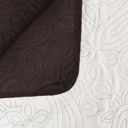 Bedsprei Dubbelzijdig Quilt 170 x 210 cm Crème en bruin