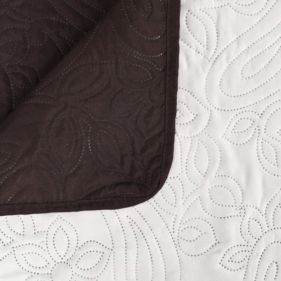 Bedsprei Dubbelzijdig Quilt 170 x 210 cm Crème en bruin