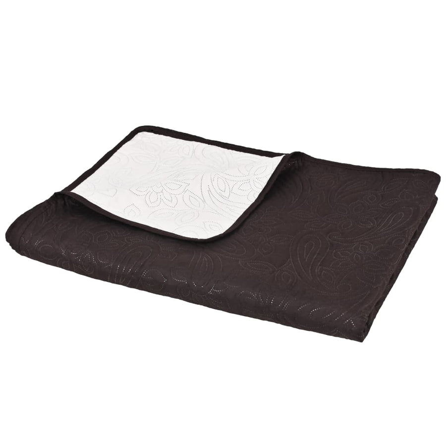 Bedsprei Dubbelzijdig 230X260 Cm Quilt Crème En Bruin
